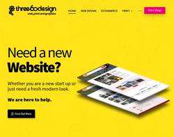 Screenshot of the three60design homepage