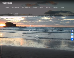 Screenshot of the TipTop Web Design homepage