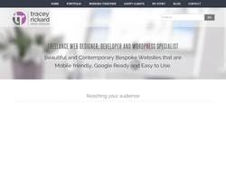 Screenshot of the Tracey Rickard Web Design homepage