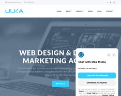 Screenshot of the Ulka Media homepage