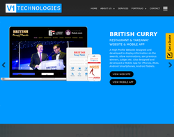 Screenshot of the V1 Technologies homepage