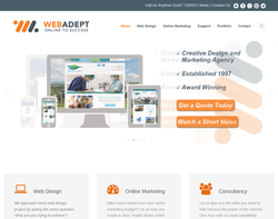 Screenshot of the Web Adept Ltd homepage
