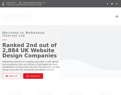 Screenshot of the Webaheadinternet LTD homepage