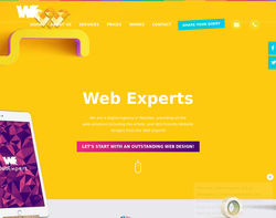 Screenshot of the Web Experts homepage