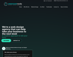Screenshot of the Webhound Media homepage