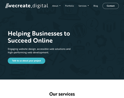 Screenshot of the We Create Digital Ltd homepage