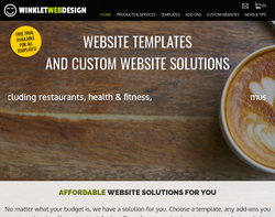 Screenshot of the Winklet Web Design homepage
