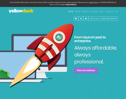Screenshot of the Yellow Duck Web Design homepage