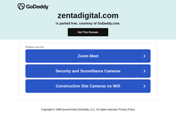 Screenshot of the ZENTA Digital homepage