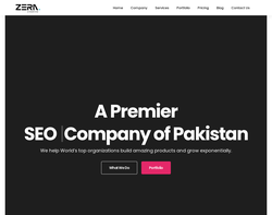 Screenshot of the Zera Creative Global Agency homepage