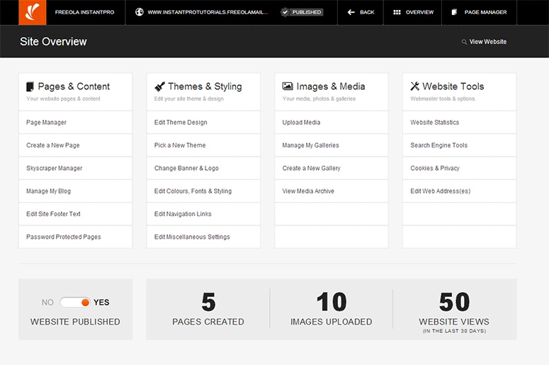 Website Overview Page Managing Page and File Names with InstantPro Website Builder | General ...