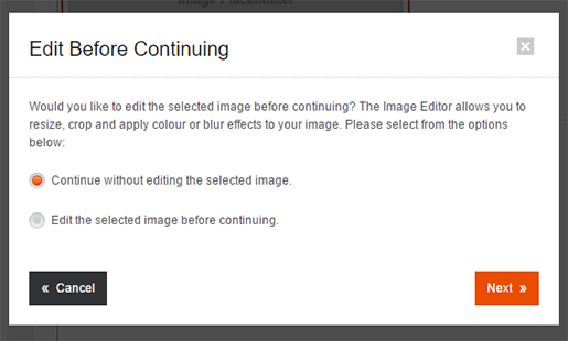 Edit Before Continuing
