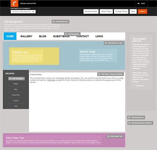 Site Overview Screen